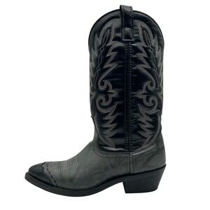 Laredo Flagstaff Western Cowboy Boots Mens 9D Black Grey Leather Pointed Toe